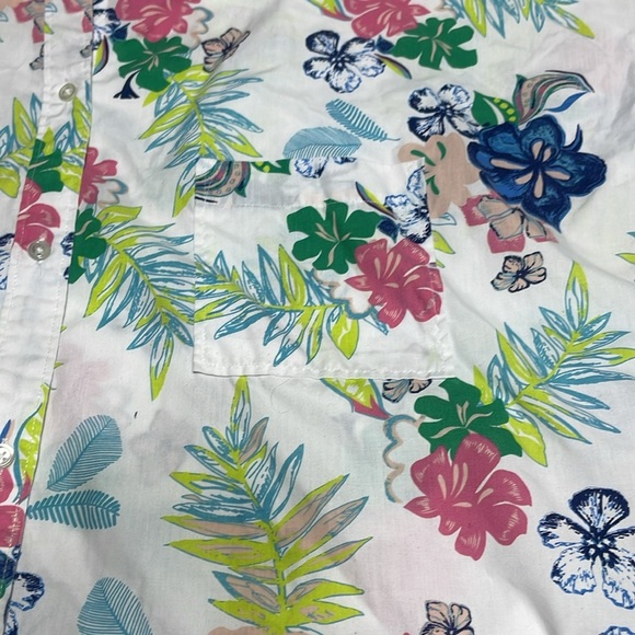 American sweetheart Tropical Button-Up Shirt White Short Sleeve Hawaiian xx - Picture 10 of 10